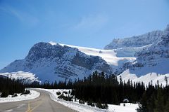 35 BowCrow Peak, Crowfoot Mountain and Glacier From Viewpoint On Icefields Parkway